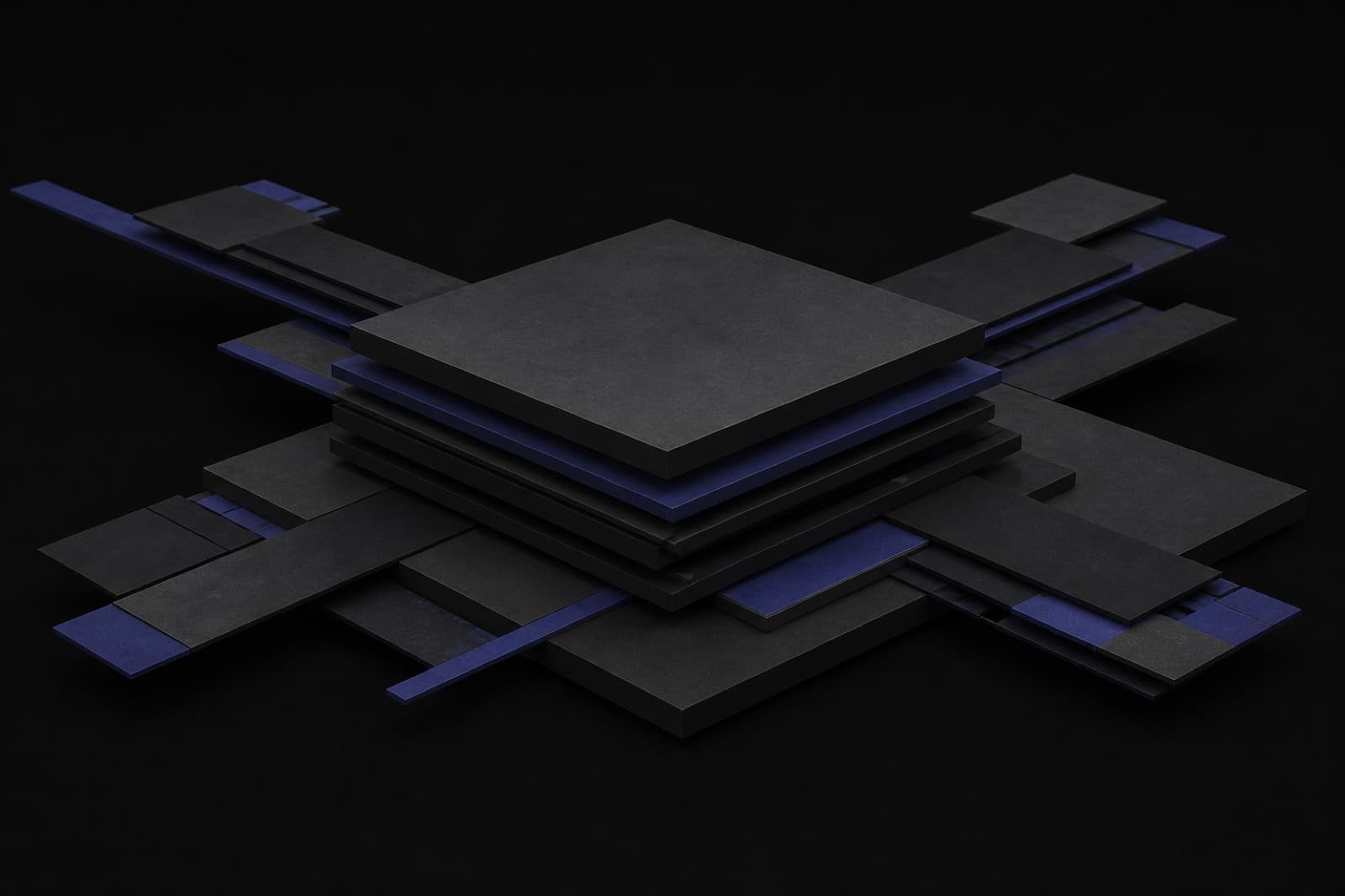 Layered diagram suggesting platform core with thin custom edges